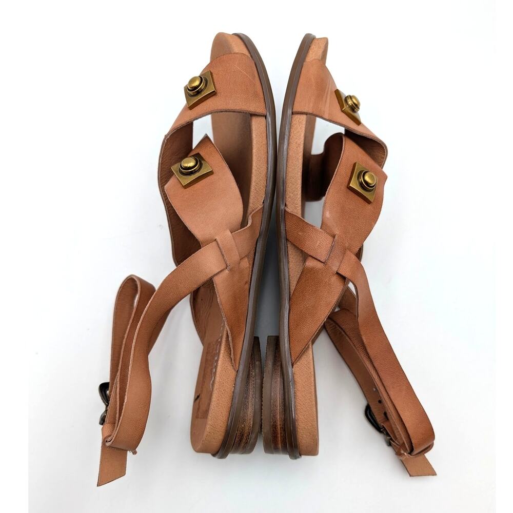 Antelope Reza Stud Block Heel Sandals Women's Tan Leather Size US9 EU39 - Picture 6 of 12